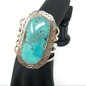 NAVAJO turquoise Sterling silver cuff, 112.7g